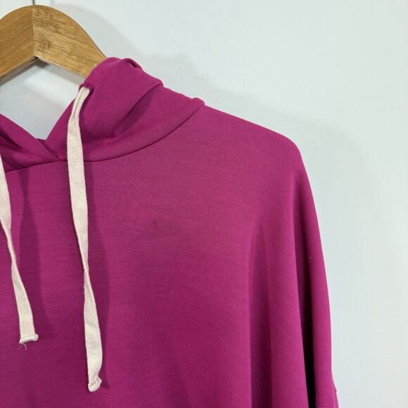 Happily Grey Pullover Hoodie Size Large Cropped Purple Women's Super Soft - Picture 3 of 11